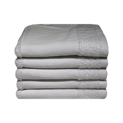 Bunty Plush 100% Cotton Terry Golf Towel (OpticalWhite)(Pack of 5)(380gsm)(30 x 50cm) Image