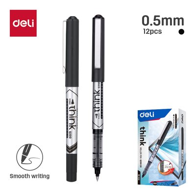 Deli Think Rollerball Pen - Black (0.5mm Nib)(Box of 12) Image