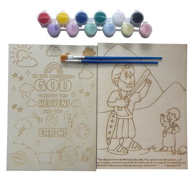 Paint Your Own - David & Goliath/Gods creation Image