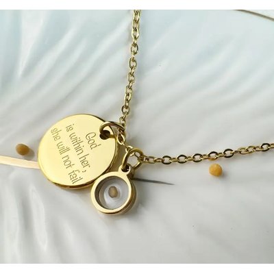 Matthew 17:20 Inspirational Bible Verse Necklace for Women - Gold Image