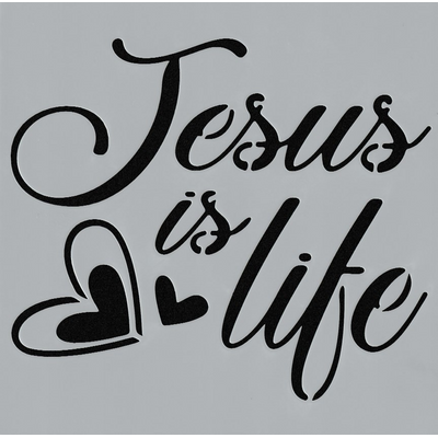 Jesus is Life - 15x15cm - stencil Image
