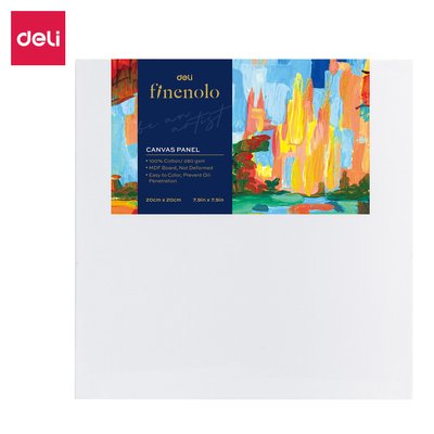 Deli Finenelo Triple Primed Canvas Panel (White)(280gsm)(20x20cm)(2 Pack) Image