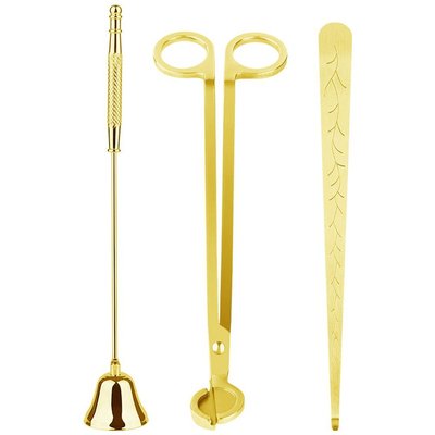 Chenshia 3in1 Nordic Candle Tools Lighter Wick Trimmer Extinguish Accessory - Glitter Gold Image