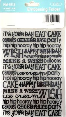 Kamei Embossing Folder - Birthday Wish (4 x 6") Image