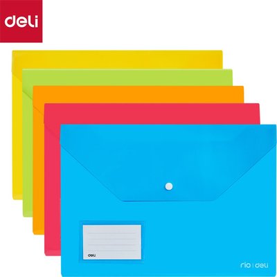Deli Carry Folder 180 Micron A4 Pack of 10 pcs in Mixed Colour Image