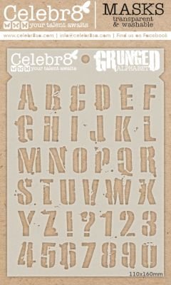 Celebr8 Mask - Grunged Alphabet Image