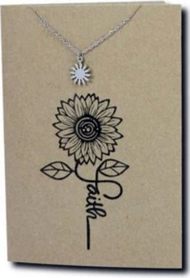 CRCS -Stainless Steel Necklace On Card-Sunshine & Sunflower Image