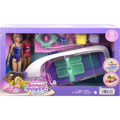Barbie Mermaid Power Dolls and Boat Playset Image