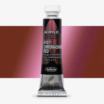 Holbein Iridescent Acrylic Paint - Chromashine Red (5 ml) Image
