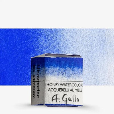 A.Gallo Handmade Watercolour Paint - Ultramarine Blue Dark (Half Pan) Image