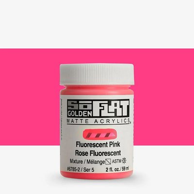 Golden SoFlat Matte Acrylic Paint - Fluorescent Pink (59 ml) Image