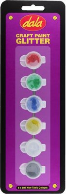 Dala Glitter Craft Paint Kit (6 x 5ml) Image