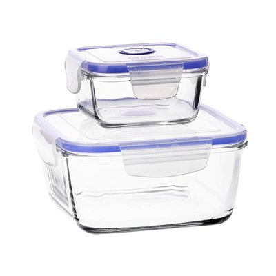 Borgonovo Superblock 2-Piece Square Container Set (Blue Trim) Image