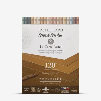 Sennelier Mixed Media Pastel Card Pad - Earth Tones (12 Sheets)(410 gsm)(18 x 24cm) Image