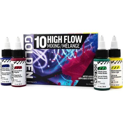 Golden High Flow Mixing Acrylic Paint Set (10 Colours)(30 ml) Image