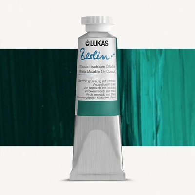 Lukas Berlin Water-Mixable Oil Paint - Viridian Hue (37 ml) Image