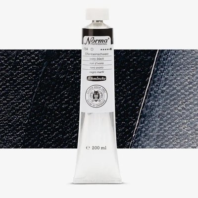 Schmincke Norma Traditional Artist' Oil Paint - Ivory Black (200 ml) Image