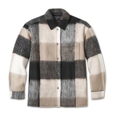Women's H-D Plaid Shirt Jacket - L Image