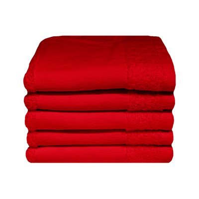 Bunty Plush 100% Cotton Terry Golf Towel (Racing Red)(Pack of 5)(380gsm)(30 x 50cm) Image