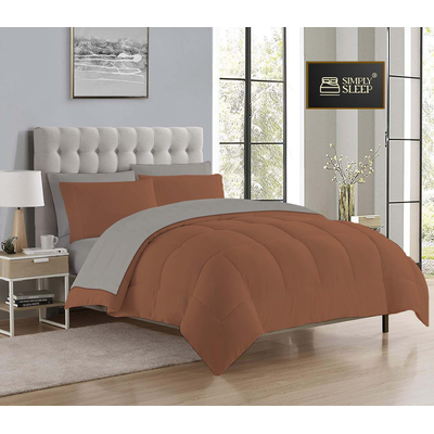 Simply Sleep - Reversible Comforter Set - 90 GSM Micro Fibre - Pink Frosting - Sky Blue, Single - Three Quarter Image