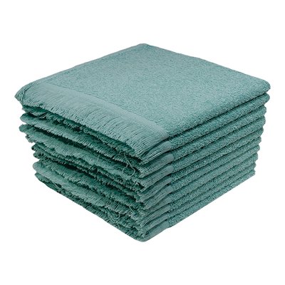 Bunty Plush Terry Fringe Guest Towel (Harbor Gray)(Pack of 10)(380gsm) Image