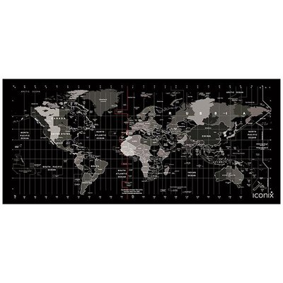 Iconix Full Desk Gaming & Office Mouse Pad (World Wide Map)(XL) Image
