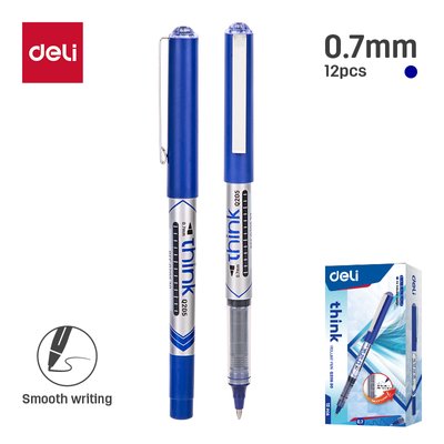 Deli Think Rollerball Pen - Blue (0.7mm Nib)(Box of 12) Image