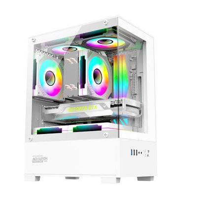 Armaggeddon Aquaron Duplex One RGB MicroATX Gaming Case (White) Image