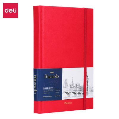 Deli Finenolo A5 Sketch Book (Red)(160gsm)(40 Sheets) Image