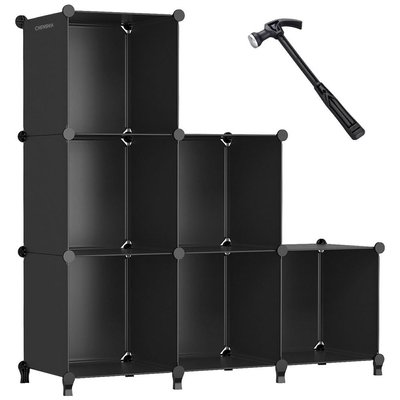 Chenshia 6Cube Closet Storage Organizer,DIY Stackable Plastic Shelving Home Image