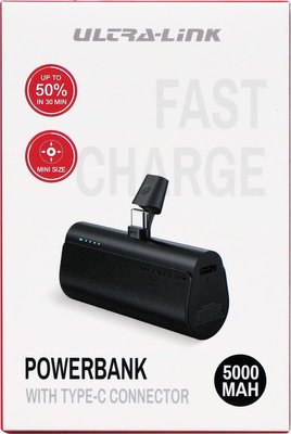 Ultra-Link UL-PB560A 5000mAh Type-C PD Fast Charging Power Bank (Black) Image