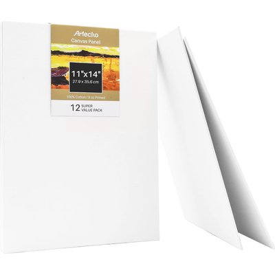 Artecho Canvas Panel Value Pack (White)(Set of 12) (11" x 14") Image