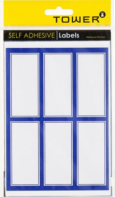 Tower Blue Border Labels (37x65mm)(24 Labels) Image