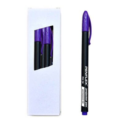 Penflex OHP Permanent Markers - Violet (10 Pack)(F 0.6mm Bullet Tip) Image