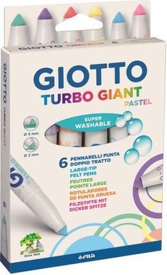 Giotto Turbo Giant Pastel Felt Tip Pens (6 Pack) Image