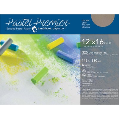 Global Pastel Premier Sanded Pastel Paper - Medium Grit (12 x 16")(Pack of 6)(Italian Clay) Image
