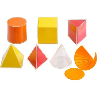 EDX Education 2D/3D Geometric Solids with Folding Nets (8cm)(12 Pieces) Image