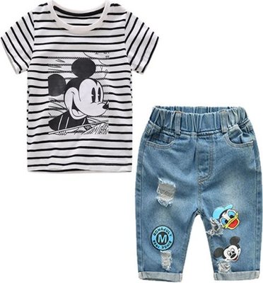 Boys are Kings Mickey Mouse Set (White and Blue) Image