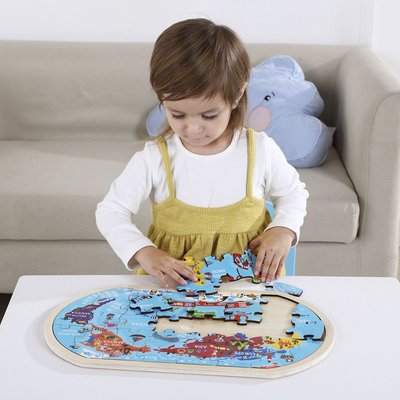 TookyToy World Map Puzzle (37 Pieces) Image