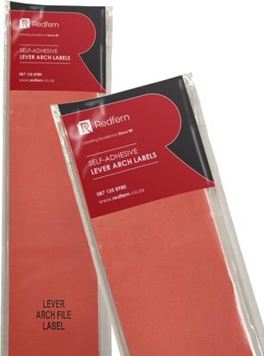 Redfern Lever Arch File Labels Value Pack (24 Pack)(Red) Image
