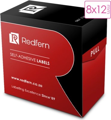 Redfern Roll Labels Value Pack (8mm x 12mm)(5 Pack)(White) Image