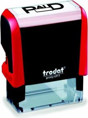 Trodat 4911 S-Printy Stock Text Stamp - Paid (Black Ink) Image