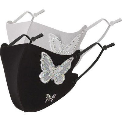 Sophie Moda-Ice Cooling Microfibre Rhinestone 3D Face Mask - Butterfly (2 Pieces) Image