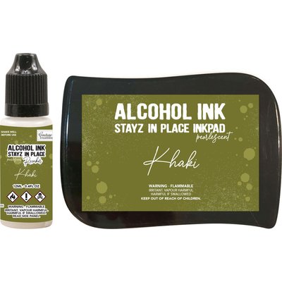 Couture Creations Stayz in Place Alcohol Ink Pad & Reinker (12ml) - Pearlescent - Khaki Image