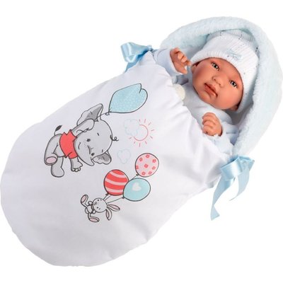 Llorens Dolls - Newborn Tino with Blue Sleeping Bag (44cm) Image