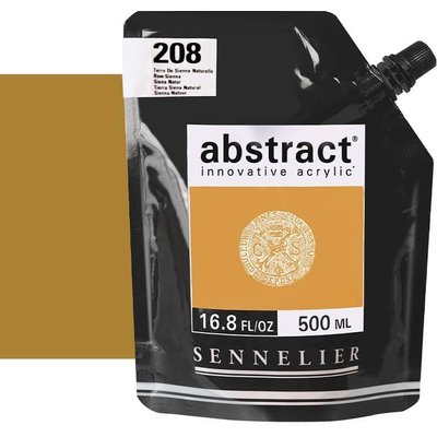 Sennelier Abstract Satin Acrylic Paint - Raw Sienna 208 (500ml) Image