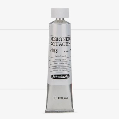 Schmincke Designers Gouache Paint - Mixing White 198 (120ml) Image