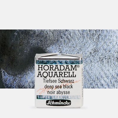 Schmincke Horadam Supergranulation Watercolour - Deep Sea Black 955 (Half Pan) Image