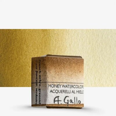 A.Gallo Handmade Watercolour Paint - French Ochre Sahara (Half Pan) Image