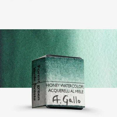 A.Gallo Handmade Watercolour Paint - Forest Green (Half Pan) Image